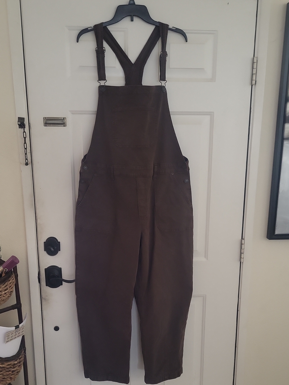 American Eagle Brown Stretch Barrel Overalls